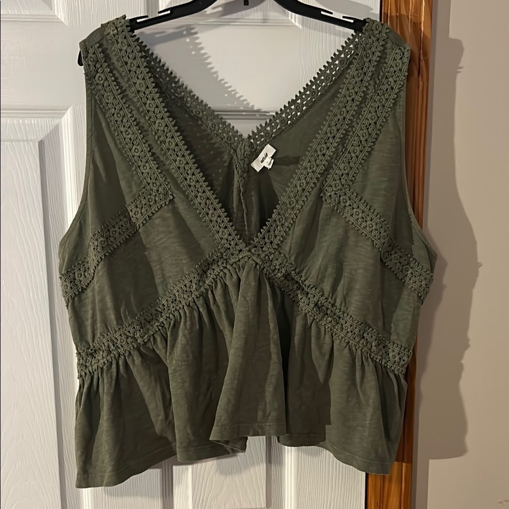 Aerie Green Peplum blouse